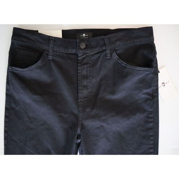 7 For All Mankind Women's Sz 30 Black Distressed Tall Bootcut Denim Jeans - Picture 7 of 11